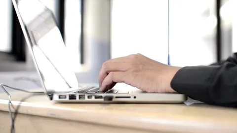 Business man working on laptop computer Stock Footage 267821134