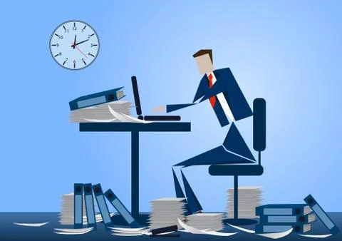 Business man working outside work Stock Illustration