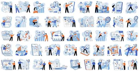 Business manage. Enterprises require efficient management to achieve their goals Stock Illustration
