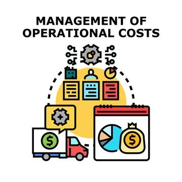 Business management calculating process of operational costs Stock Illustration