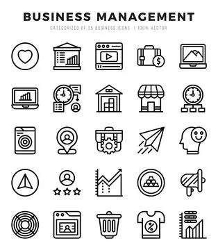 Business Management elements. Lineal web icon set. Simple vector illustration イラスト素材
