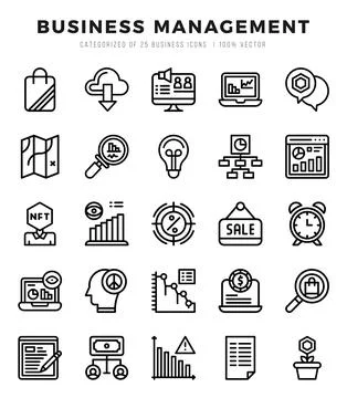 Business Management elements. Lineal web icon set. Simple vector illustration 스톡 일러스트