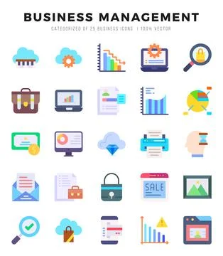 Business Management Flat icons. Vector Flat illustration. Stock-Illustration