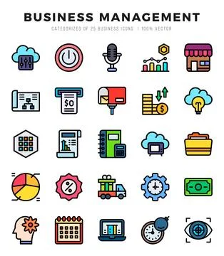 Business Management icons set. Vector illustration. Stock Illustration