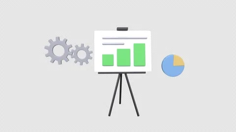 Business Management Presentation concept 3d animation video with alpha channe Stock Footage 302976904
