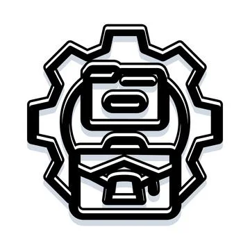 Business management process and workflow configuration icon 库存插图