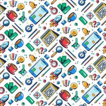 Business Management Seamless Pattern Stock Illustration