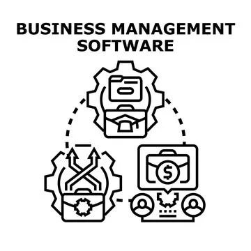 Business management software for corporate system planning 스톡 일러스트