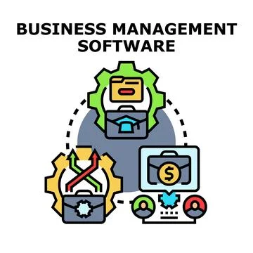 Business management software for corporate system planning Ilustração Stock