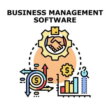 Business management software improving financial performance and growth Ilustração Stock