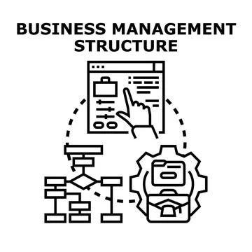 Business management structure system workflow planning process 库存插图
