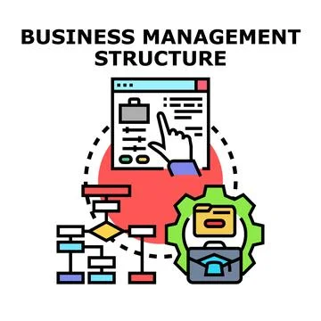 Business management structure system workflow planning process Stock Illustration