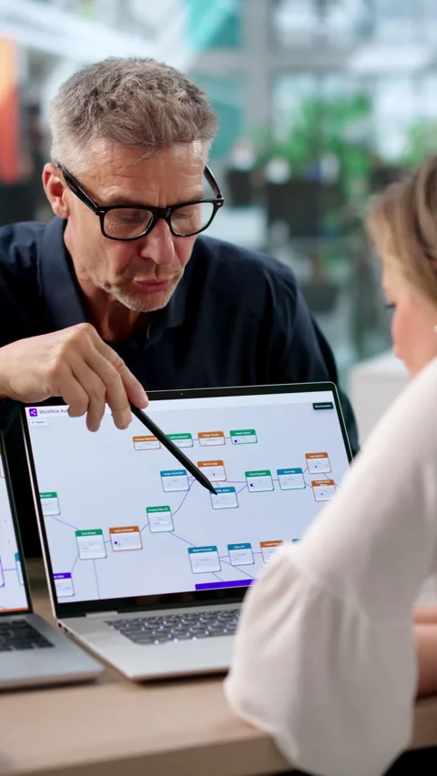 Business Manager And Software Engineer Collaborating Stock Footage 336369021