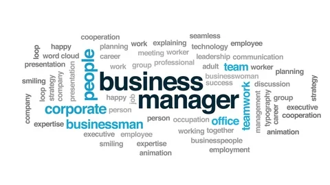 Business manager animated word cloud. Kinetic typography. Stock Footage 105019345