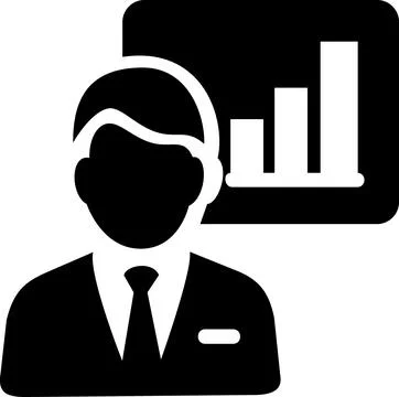Business manager performance and analytics icon Stock Illustration