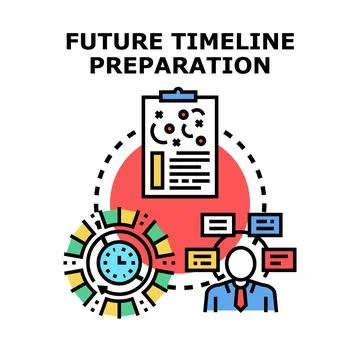 Business manager planning future timeline strategy Stock-Illustration