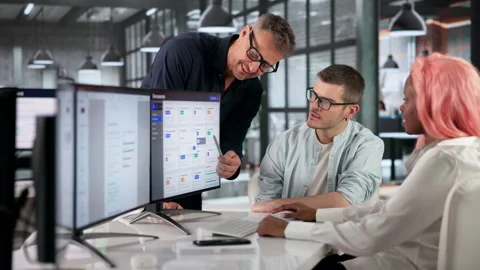 Business Manager Using Computer Screen Stock Footage 333396563