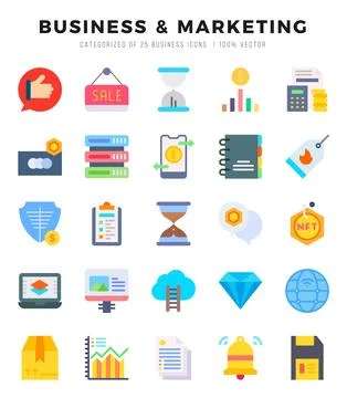 Business &amp; Marketing Icon Bundle 25 Icons for Websites and Apps Illustrazione stock