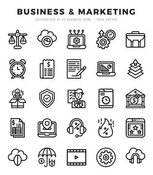 Business &amp; Marketing icons set. Vector illustration. Stock-Illustration