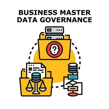 Business master data governance process controlling corporate information Stock Illustration