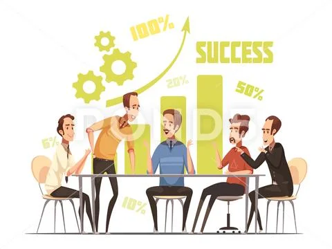 Business Meeting Composition Stock Illustration