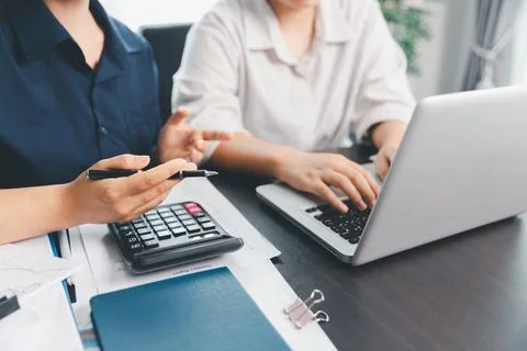 Business meeting, data analytics or women with graph presentation in office.. Stock Photos