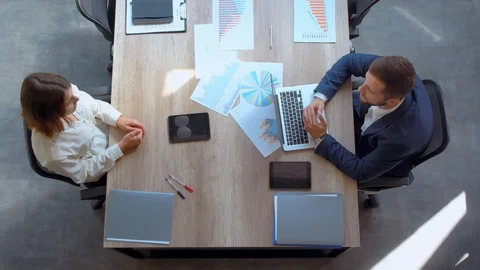 Business meeting in empty office Stock Footage 101483972