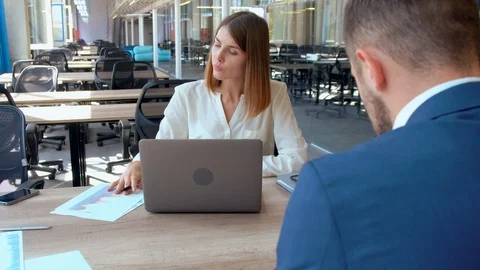 Business meeting in empty office Stock Footage 101484307
