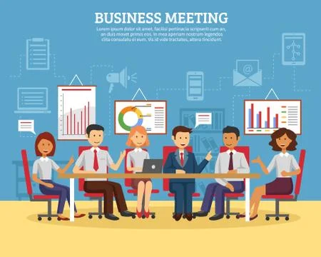 Business meeting flat Stock Illustration