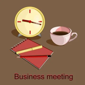 Business meeting objects Stock Illustration