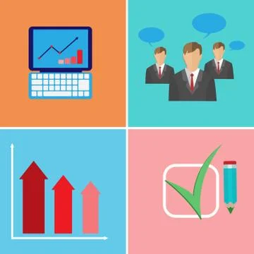 Business Meeting Presentation Elements 库存插图