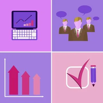 Business Meeting Presentation Elements 스톡 일러스트