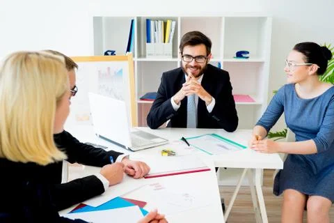 Business meeting in progress Stock Photos