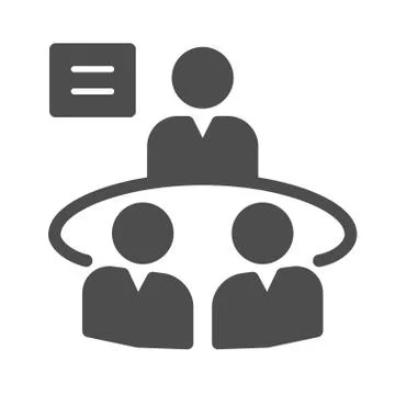 Business meeting solid icon, strategy concept, Brainstorming and teamwork sign イラスト素材