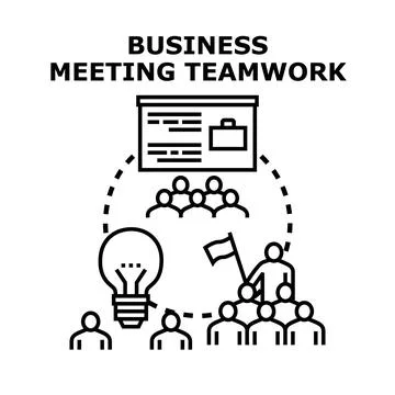 Business meeting teamwork vector concept delivering ideas Stock Illustration