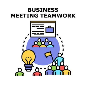 Business meeting teamwork vector concept delivering ideas Stock Illustration