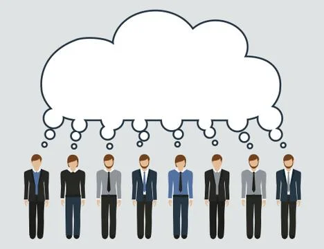 Business men develop a common idea Stock Illustration