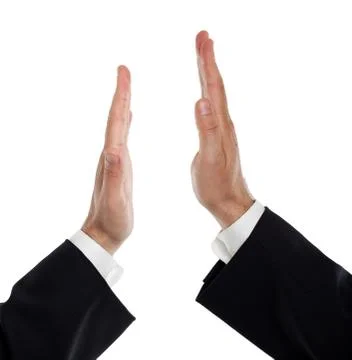 Business men doing a high five Stock-Fotos