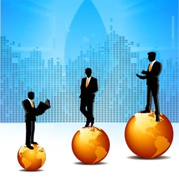 Business men, globe Stock Illustration