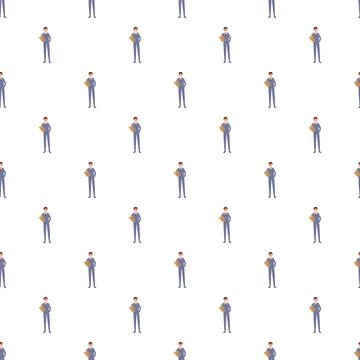 Business men holding documents repeating pattern design Stockillustratie