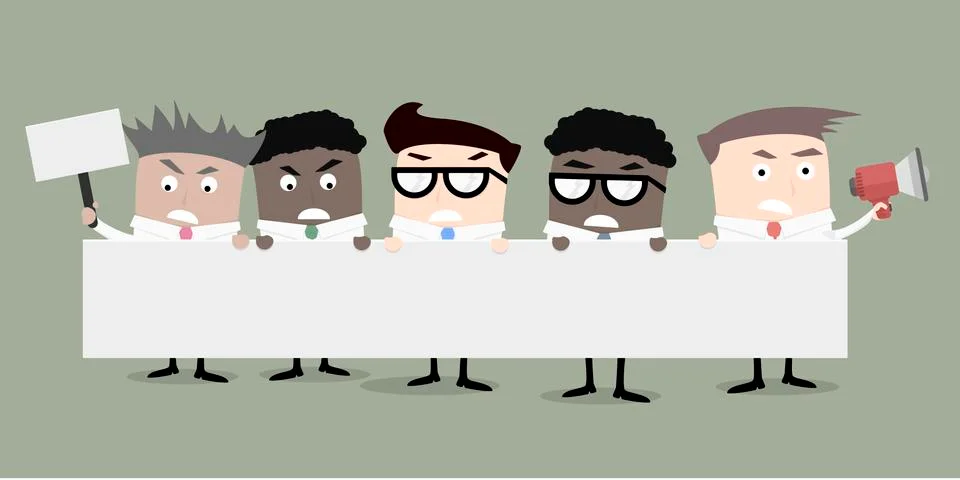 Business men Protesting Stock Illustration