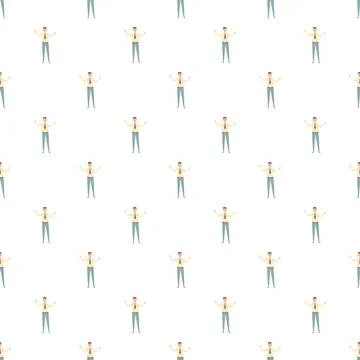 Business men repeating uniform pattern on white background Stock Illustration