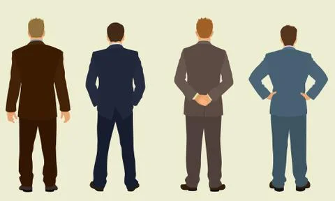Business Men Viewed from the Back Stock Illustration