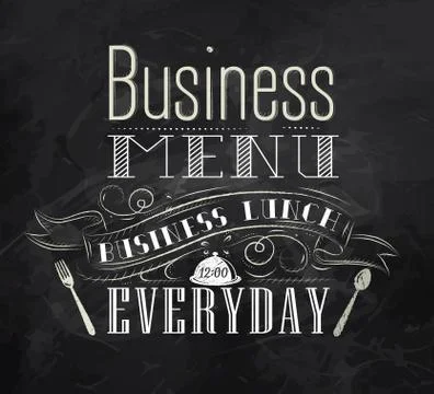 Business menu chalk Stock Illustration