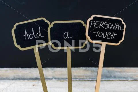 Business message ADD A PERSONAL TOUCH Stock Photos