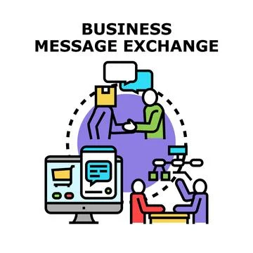 Business message exchange communication collaborating strategy Stock Illustration