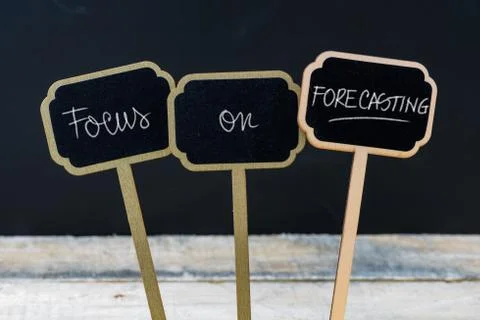 Business message FOCUS ON FORECASTING Stock Photos