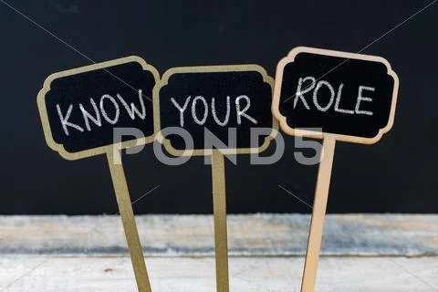 Business message KNOW YOUR ROLE Stock Photos