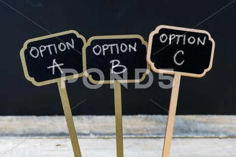 Business message Option A, Option B, Option C Stock Photos