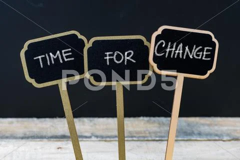 Business message TIME FOR CHANGE Stock Photos